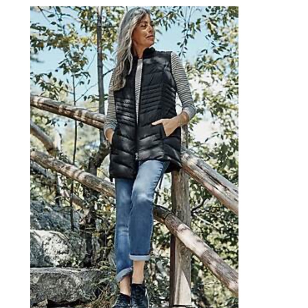 Navy Blue, side zip puffer vest